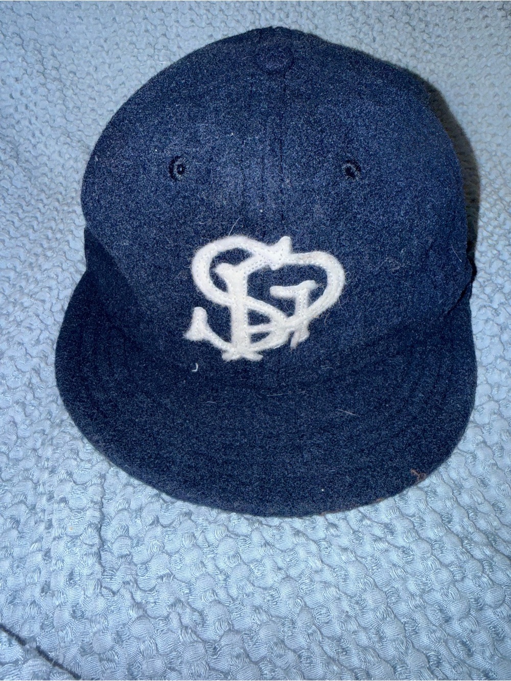 Ebbets Field Flannels Navy Wool Cap with White Embroidered Logo